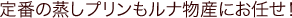 定番の蒸しプリンもルナ物産にお任せ！